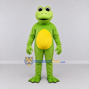 Custom Light Green and Yellow Frog Mascot Costume Adult Full Body Suit for School Events Custom Light Green and Yellow Frog Mascot Costume Adult Full Body Suit for School Events