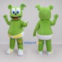Custom Green and White Bear Character in Shorts Mascot Costume Adult Full Body Suit for Theme Parties