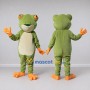 Custom Olive Green and Orange Frog Mascot Costume Adult Full Body Suit for School Events