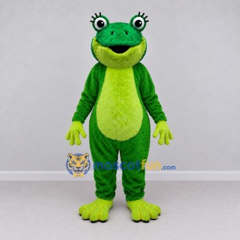 Custom Green and Lime Frog Character Mascot Costume Adult Full Body Suit for School Events Custom Green and Lime Frog Character Mascot Costume Adult Full Body Suit for School Events