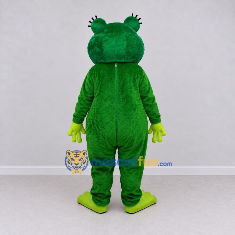 Custom Green and Lime Frog Character Mascot Costume Adult Full Body Suit for School Events Custom Green and Lime Frog Character Mascot Costume Adult Full Body Suit for School Events