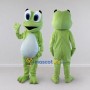 Custom Light Green and White Frog Character Mascot Costume Adult Full Body Suit for School Events