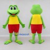 Custom Light Green and Yellow Frog in a Tank Top and Shorts Mascot Costume Adult Full Body Suit for Summer Events Custom Light Green and Yellow Frog in a Tank Top and Shorts Mascot Costume Adult Full Body Suit for Summer Events
