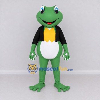 Custom Green and Black Frog in a Tuxedo Jacket Mascot Costume Adult Full Body Suit for Theme Parties Custom Green and Black Frog in a Tuxedo Jacket Mascot Costume Adult Full Body Suit for Theme Parties