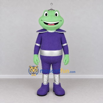 Custom Green and Purple Alien Character in a Space Outfit Mascot Costume Adult Full Body Suit for Theme Parties Custom Green and Purple Alien Character in a Space Outfit Mascot Costume Adult Full Body Suit for Theme Parties