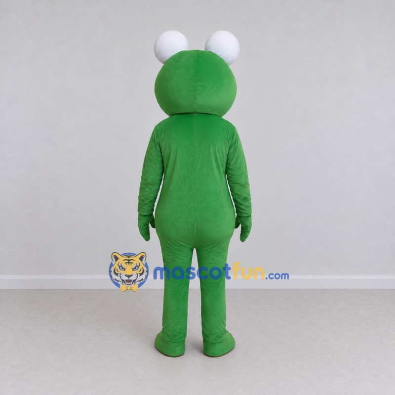 Custom Green and White Frog Character Mascot Costume Adult Full Body Suit for School Events Custom Green and White Frog Character Mascot Costume Adult Full Body Suit for School Events