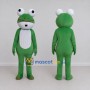 Custom Green and White Frog Character Mascot Costume Adult Full Body Suit for School Events