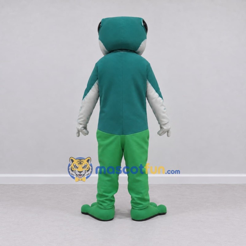 Custom Teal and White Frog Character Mascot Costume Adult Full Body Suit for School Events Custom Teal and White Frog Character Mascot Costume Adult Full Body Suit for School Events