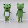 Custom Green and White Frog Character Mascot Costume Adult Full Body Suit for School Events