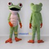 Custom Light Green and Orange Red-Eyed Tree Frog Character Mascot Costume Adult Full Body Suit for Wildlife Events Custom Light Green and Orange Red-Eyed Tree Frog Character Mascot Costume Adult Full Body Suit for Wildlife Events