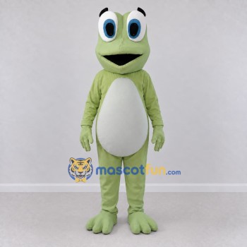 Custom Light Green and White Frog Character Mascot Costume Adult Full Body Suit for School Events