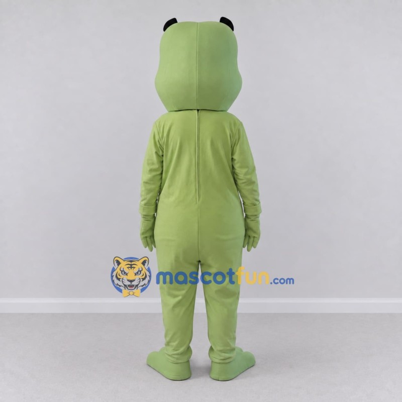 Custom Light Green and White Frog Character Mascot Costume Adult Full Body Suit for School Events Custom Light Green and White Frog Character Mascot Costume Adult Full Body Suit for School Events