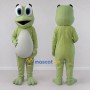 Custom Light Green and White Frog Character Mascot Costume Adult Full Body Suit for School Events