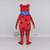 Custom Red and Black Spotted Frog with a Scarf Mascot Costume Adult Full Body Suit for School Events Custom Red and Black Spotted Frog with a Scarf Mascot Costume Adult Full Body Suit for School Events