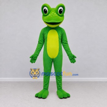 Custom Green and Yellow Frog Character Mascot Costume Adult Full Body Suit for School Events Custom Green and Yellow Frog Character Mascot Costume Adult Full Body Suit for School Events