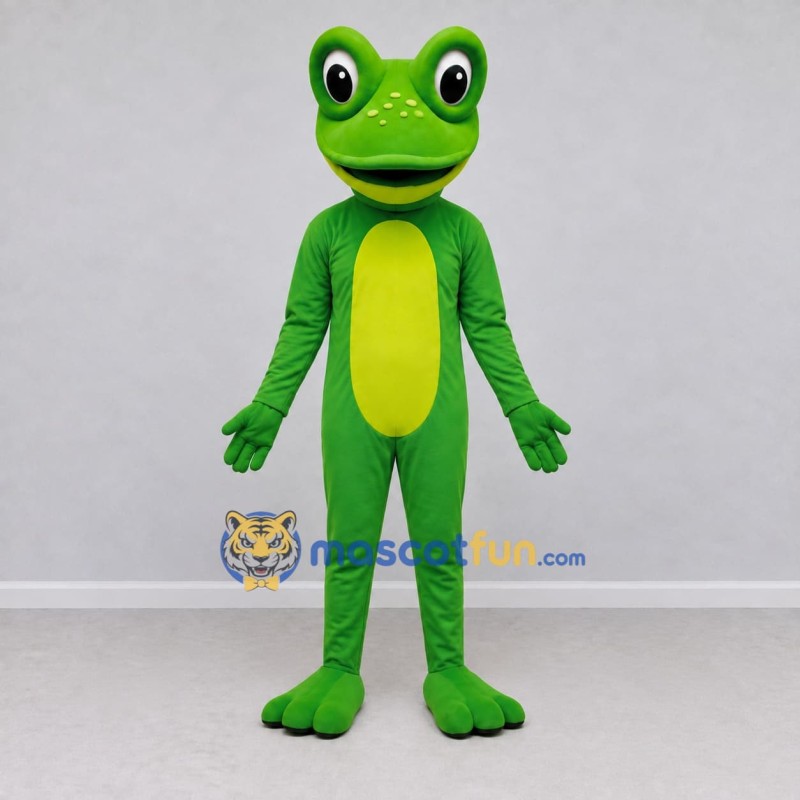 Custom Green and Yellow Frog Character Mascot Costume Adult Full Body Suit for School Events Custom Green and Yellow Frog Character Mascot Costume Adult Full Body Suit for School Events
