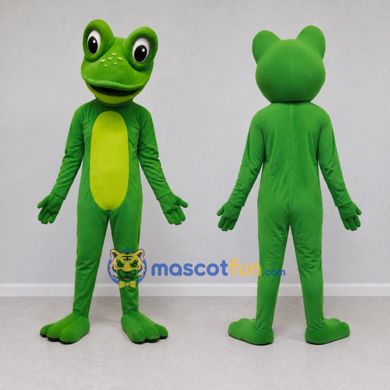 Custom Green and Yellow Frog Character Mascot Costume Adult Full Body Suit for School Events Custom Green and Yellow Frog Character Mascot Costume Adult Full Body Suit for School Events