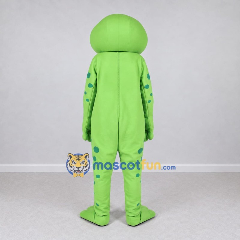 Custom Light Green Spotted Frog Character Mascot Costume Adult Full Body Suit for School Events Custom Light Green Spotted Frog Character Mascot Costume Adult Full Body Suit for School Events