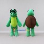 Custom Green and Brown Turtle with Glasses Mascot Costume Adult Full Body Suit for School Events