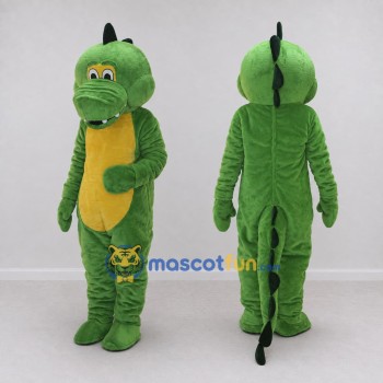 Custom Green and Yellow Dinosaur Character Mascot Costume Adult Full Body Suit for Dinosaur Events