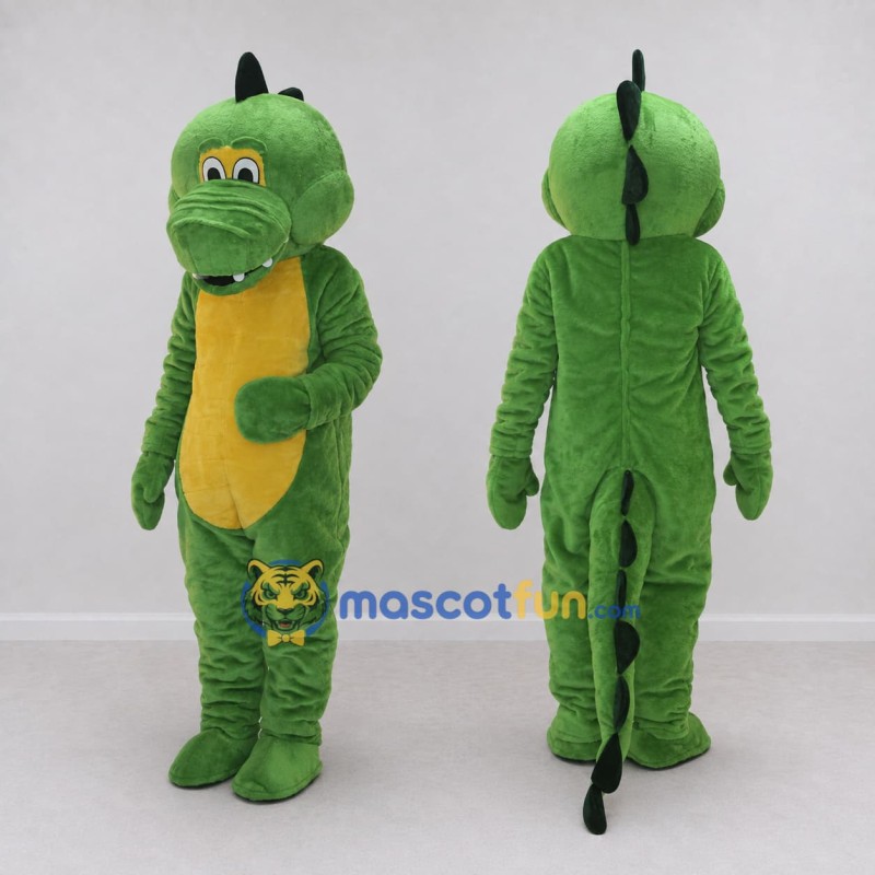 Custom Green and Yellow Dinosaur Character Mascot Costume Adult Full Body Suit for Dinosaur Events Custom Green and Yellow Dinosaur Character Mascot Costume Adult Full Body Suit for Dinosaur Events