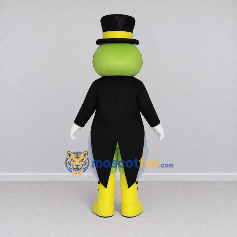 Custom Green and Black Frog in a Top Hat and Tailcoat Mascot Costume Adult Full Body Suit for Theme Parties Custom Green and Black Frog in a Top Hat and Tailcoat Mascot Costume Adult Full Body Suit for Theme Parties