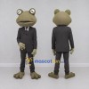 Custom Olive Green and Black Frog in a Suit Mascot Costume Adult Full Body Suit for Theme Parties