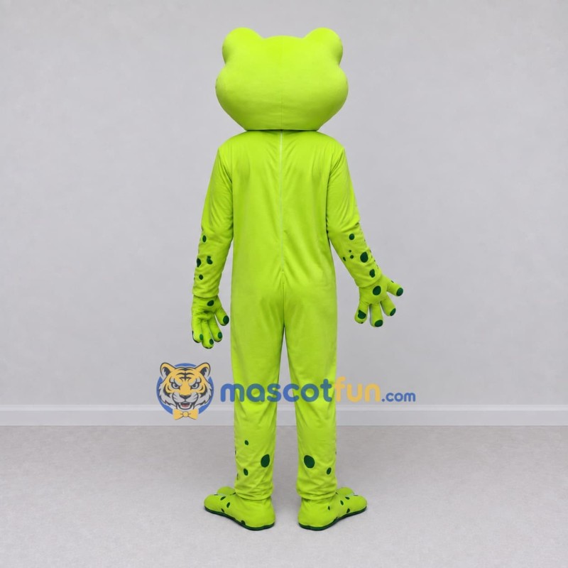 Custom Light Green and White Spotted Frog Mascot Costume Adult Full Body Suit for Wildlife Events Custom Light Green and White Spotted Frog Mascot Costume Adult Full Body Suit for Wildlife Events