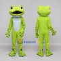 Custom Light Green and White Spotted Frog Mascot Costume Adult Full Body Suit for Wildlife Events
