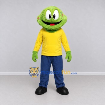 Custom Green and Yellow Furry Monster Character in Casual Clothes Mascot Costume Adult Full Body Suit for Theme Parties