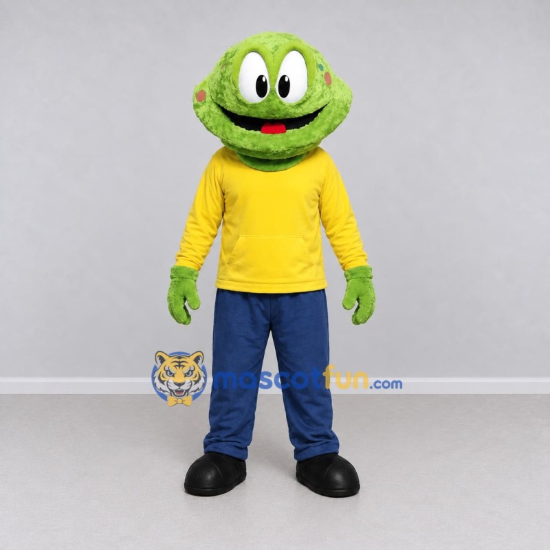 Custom Green and Yellow Furry Monster Character in Casual Clothes Mascot Costume Adult Full Body Suit for Theme Parties Custom Green and Yellow Furry Monster Character in Casual Clothes Mascot Costume Adult Full Body Suit for Theme Parties