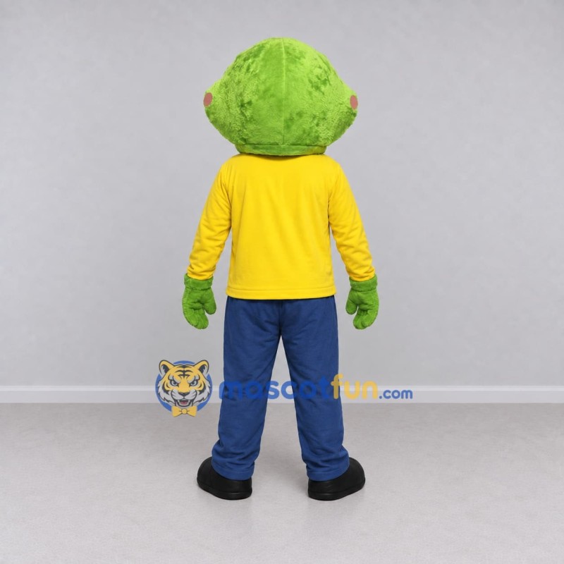 Custom Green and Yellow Furry Monster Character in Casual Clothes Mascot Costume Adult Full Body Suit for Theme Parties Custom Green and Yellow Furry Monster Character in Casual Clothes Mascot Costume Adult Full Body Suit for Theme Parties