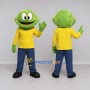 Custom Green and Yellow Furry Monster Character in Casual Clothes Mascot Costume Adult Full Body Suit for Theme Parties