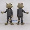 Custom Olive Green and Black Frog in a Suit Mascot Costume Adult Full Body Suit for Theme Parties