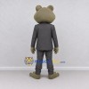 Custom Olive Green and Black Frog in a Suit Mascot Costume Adult Full Body Suit for Theme Parties