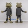 Custom Olive Green and Black Frog in a Suit Mascot Costume Adult Full Body Suit for Theme Parties