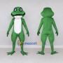 Custom Green and White Frog Mascot Costume Adult Full Body Suit for School Events