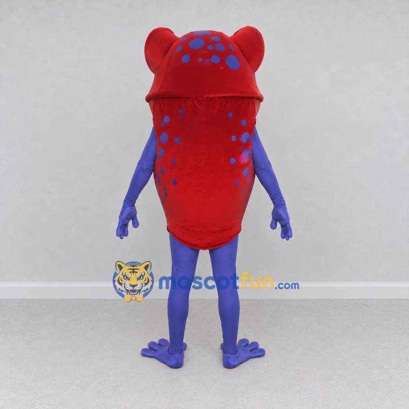 Custom Red and Purple Spotted Frog Character Mascot Costume Adult Full Body Suit for Wildlife Events