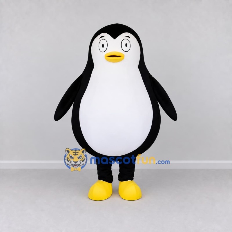 Custom Black and White Round Penguin Character Mascot Costume Adult Full Body Suit for Ocean Events