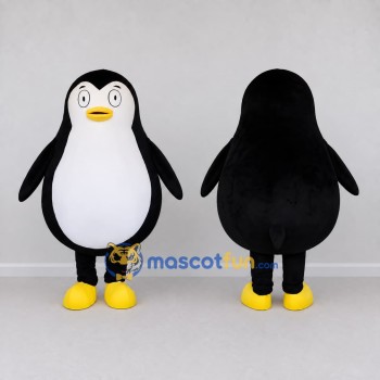 Custom Black and White Round Penguin Character Mascot Costume Adult Full Body Suit for Ocean Events