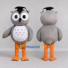 Custom Gray and White Owl with a Graduation Cap Mascot Costume Adult Full Body Suit for School Events Custom Gray and White Owl with a Graduation Cap Mascot Costume Adult Full Body Suit for School Events