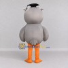Custom Gray and White Owl with a Graduation Cap Mascot Costume Adult Full Body Suit for School Events Custom Gray and White Owl with a Graduation Cap Mascot Costume Adult Full Body Suit for School Events