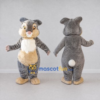 Custom Gray and Tan Rabbit Character Mascot Costume Adult Full Body Suit for Easter Events