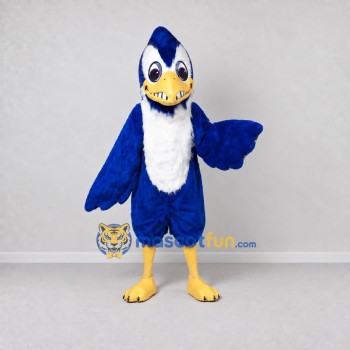 Custom Blue and White Toothy Bird Character Mascot Costume Adult Full Body Suit for Theme Parties Custom Blue and White Toothy Bird Character Mascot Costume Adult Full Body Suit for Theme Parties