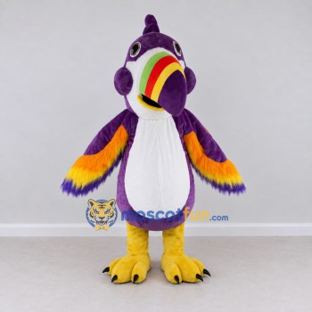 Custom Purple and Yellow Toucan Character Mascot Costume Adult Full Body Suit for Wildlife Events Custom Purple and Yellow Toucan Character Mascot Costume Adult Full Body Suit for Wildlife Events