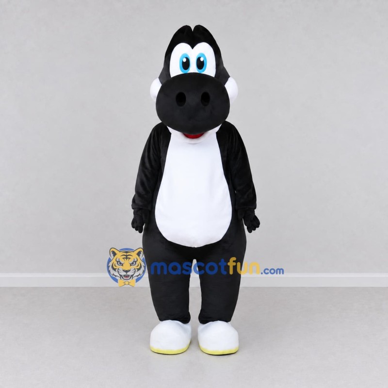 Custom Black and White Dragon Character with a Shell Mascot Costume Adult Full Body Suit for Theme Parties Custom Black and White Dragon Character with a Shell Mascot Costume Adult Full Body Suit for Theme Parties