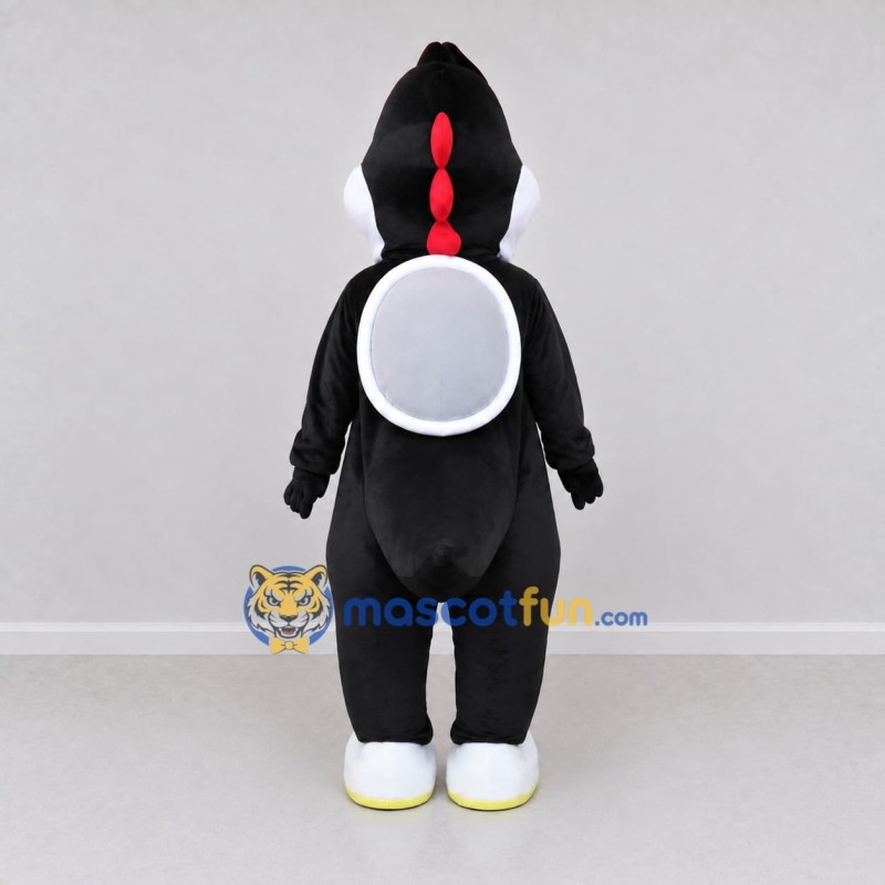 Custom Black and White Dragon Character with a Shell Mascot Costume Adult Full Body Suit for Theme Parties Custom Black and White Dragon Character with a Shell Mascot Costume Adult Full Body Suit for Theme Parties