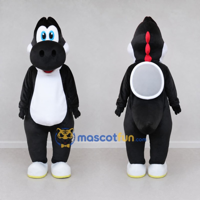Custom Black and White Dragon Character with a Shell Mascot Costume Adult Full Body Suit for Theme Parties Custom Black and White Dragon Character with a Shell Mascot Costume Adult Full Body Suit for Theme Parties