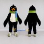 Custom Black and White Penguin with a Scarf Mascot Costume Adult Full Body Suit for Winter Events