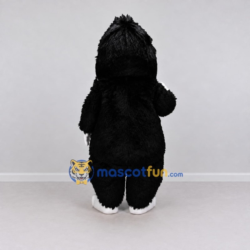 Custom Black and White Gorilla Character Mascot Costume Adult Full Body Suit for Wildlife Events